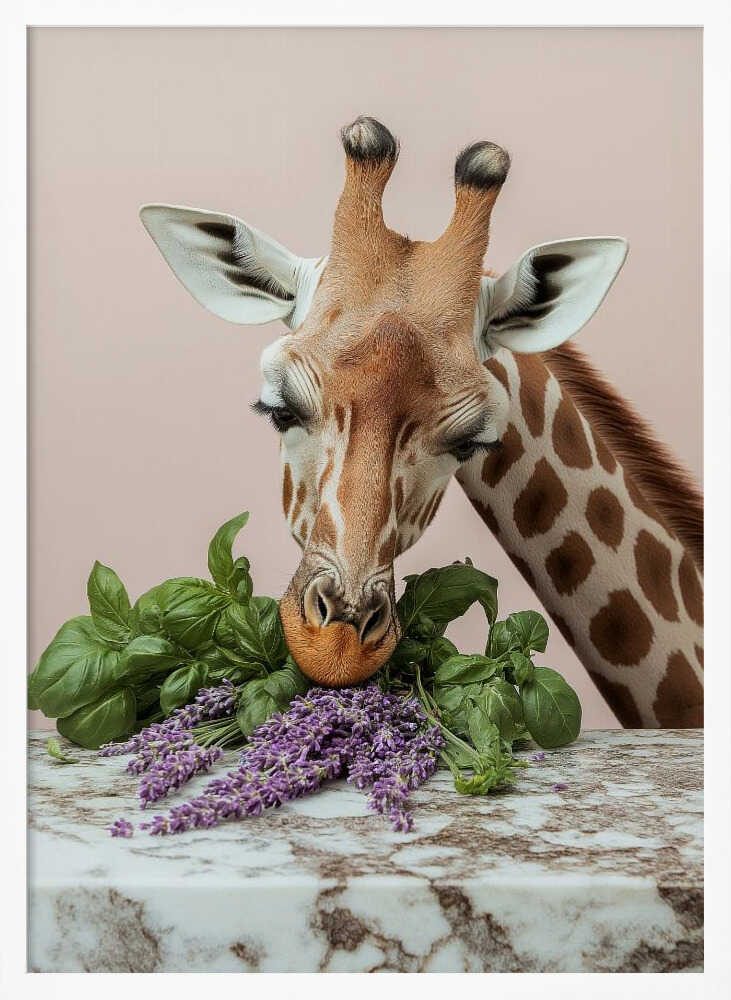 Giraffe’s Herbal Delight Poster