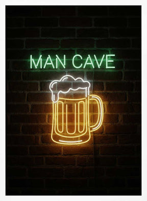 Man Cave Neon Sign No 2 Poster