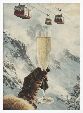 Bubbly Skiing Poster