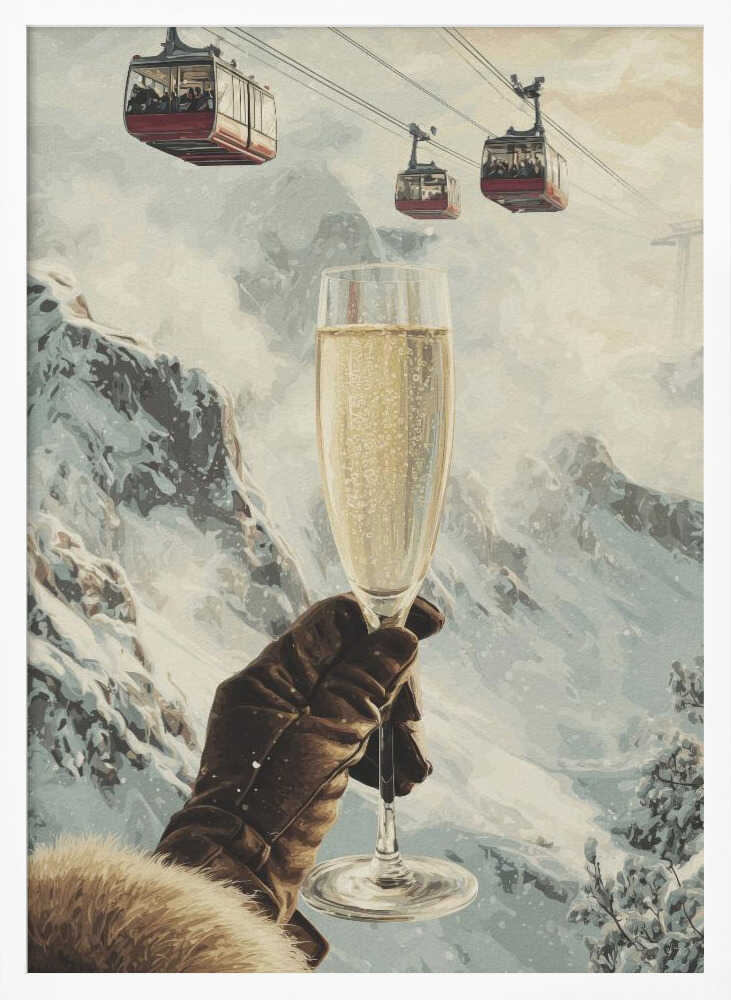 Bubbly Skiing Poster
