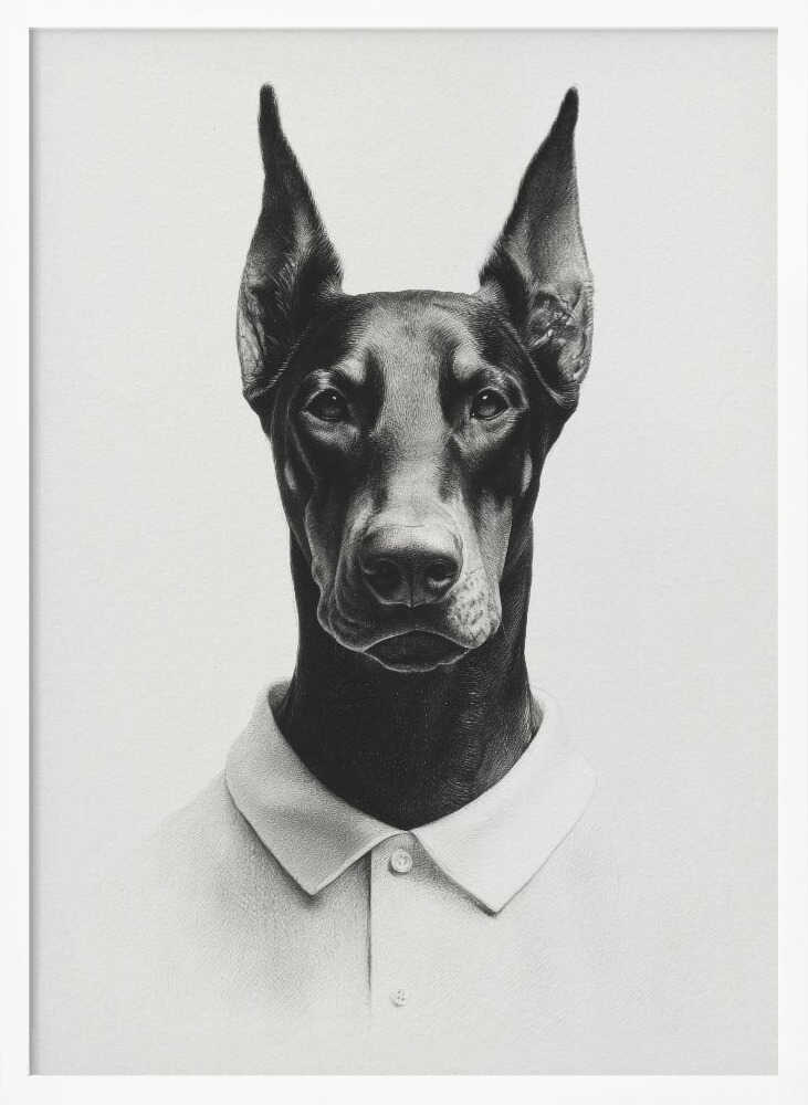 Doberman In Polo Shirt Poster