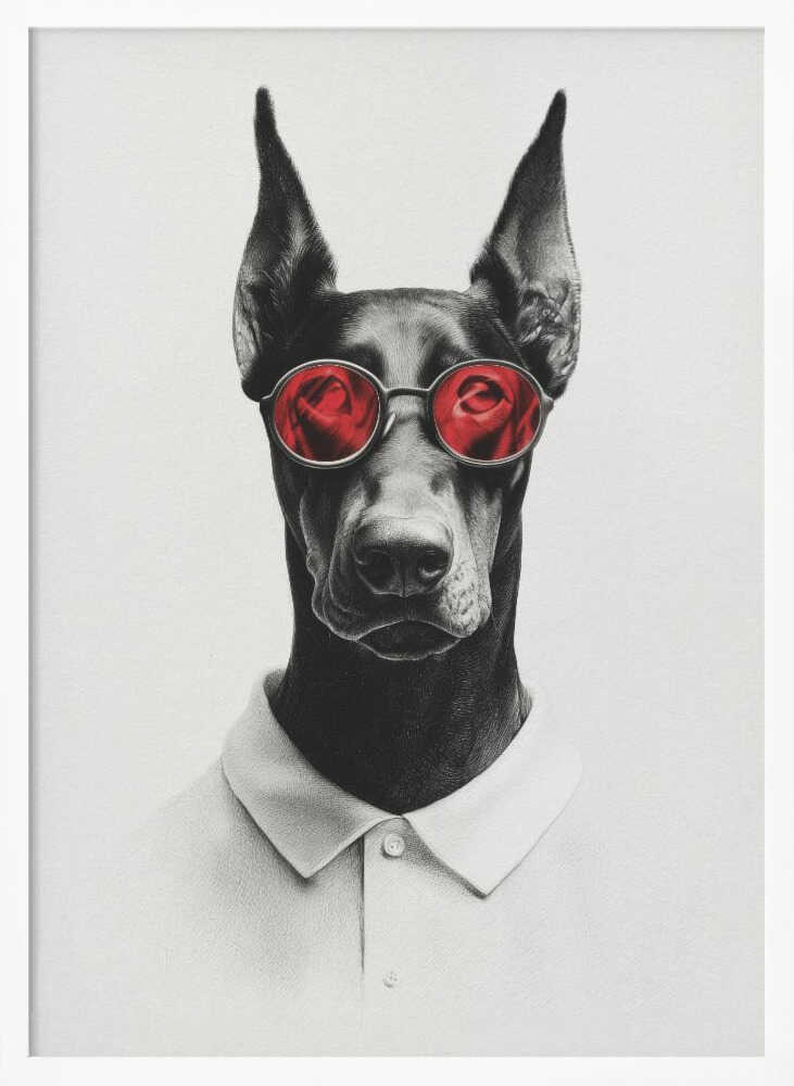 Doberman In Polo Shirt Poster