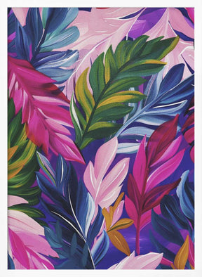 Vivid Jewel Leaves Poster