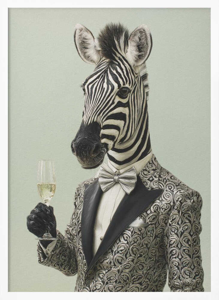 Zebra In Tuxedo Jacket Poster