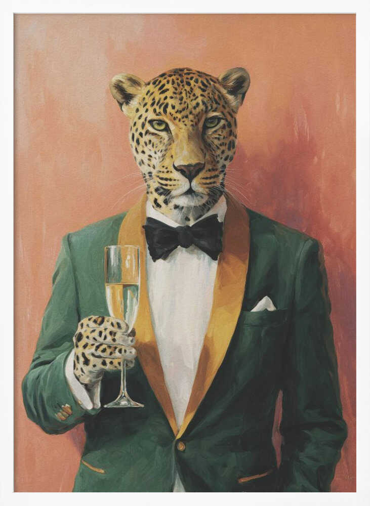 Leopard In Green Tuxedo Poster