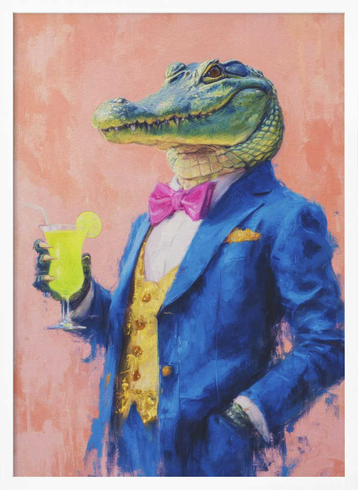 Crocodile In a Blue Suit Poster