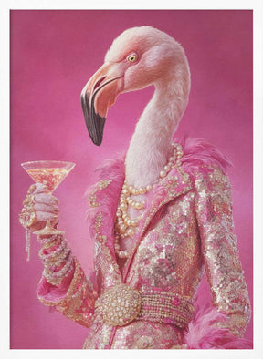 Flamingo In a Disco Jumpsuit Poster