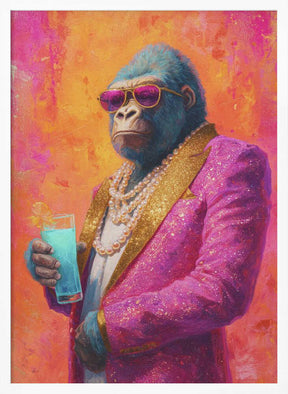 Gorilla In Pink Tuxedo Poster