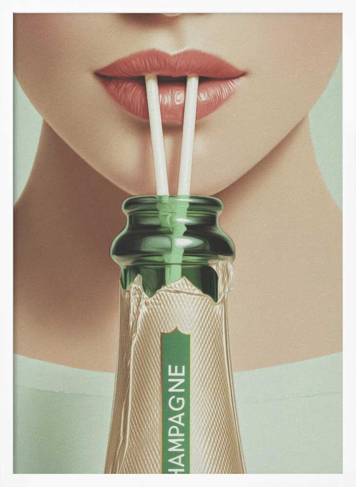 Champagne and Straws Poster
