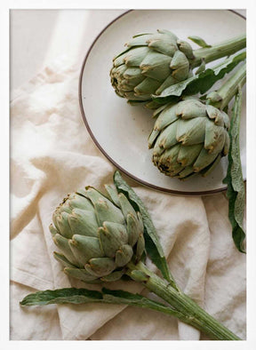 Three Fresh Artichokes Poster