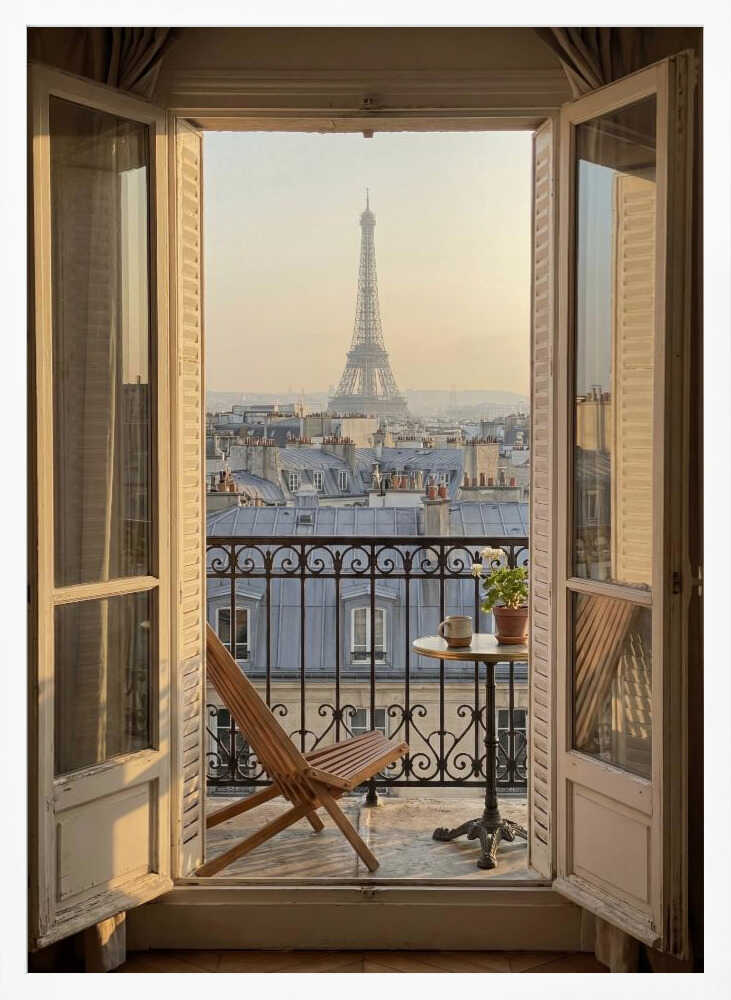 Parisian Balcony View Poster