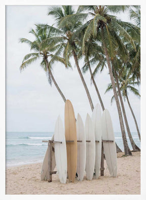 Surfboards On the Beach Poster