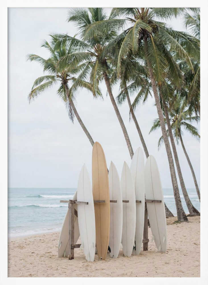 Surfboards On the Beach Poster