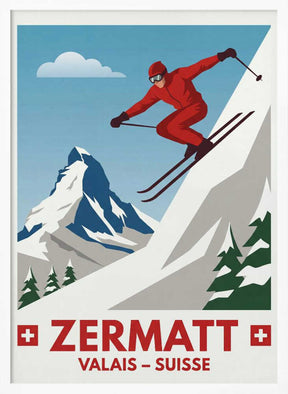 Zermatt Skiing Poster