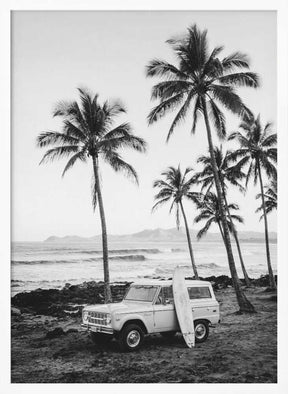 At the Beachbw Poster