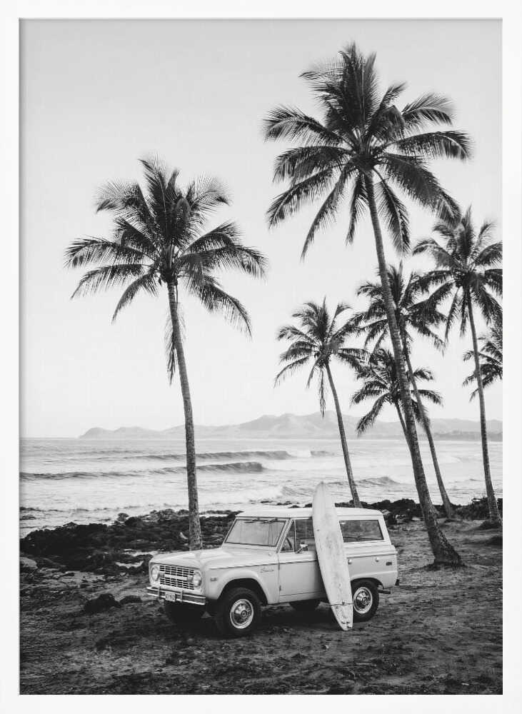 At the Beachbw Poster