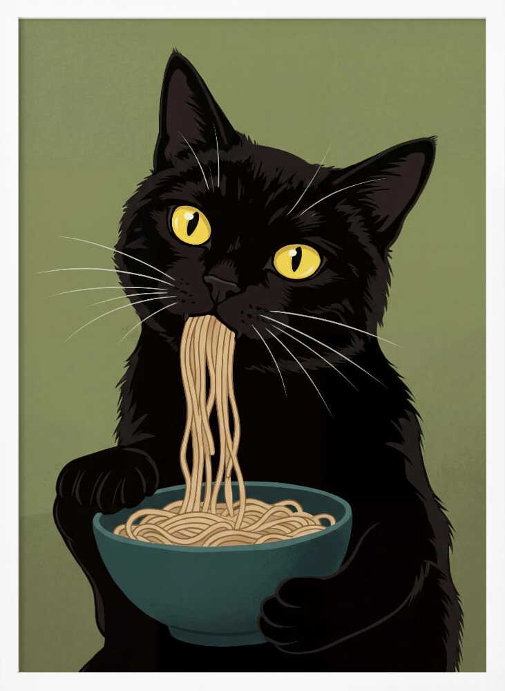 Noodle Cat No 4 Poster