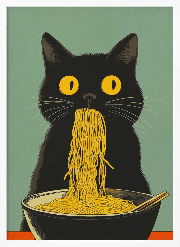 Noodle Cat No 5 Poster