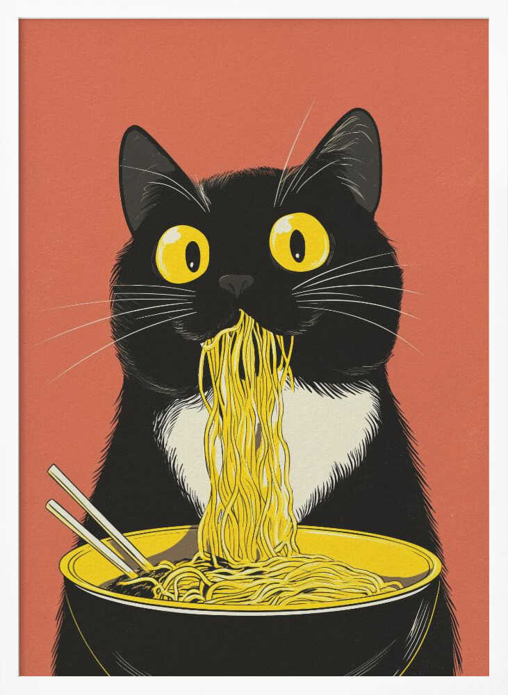 Noodle Cat No 6 Poster