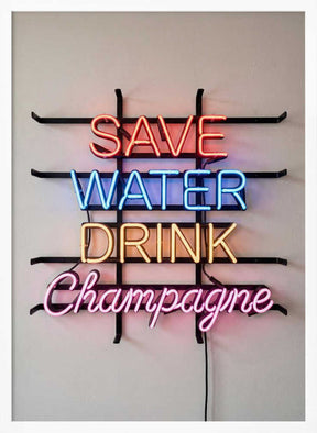 Save Water Neon Sign Poster