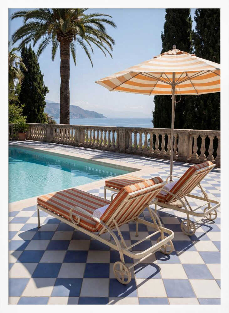 Sunbeds At the Beach Villa Poster