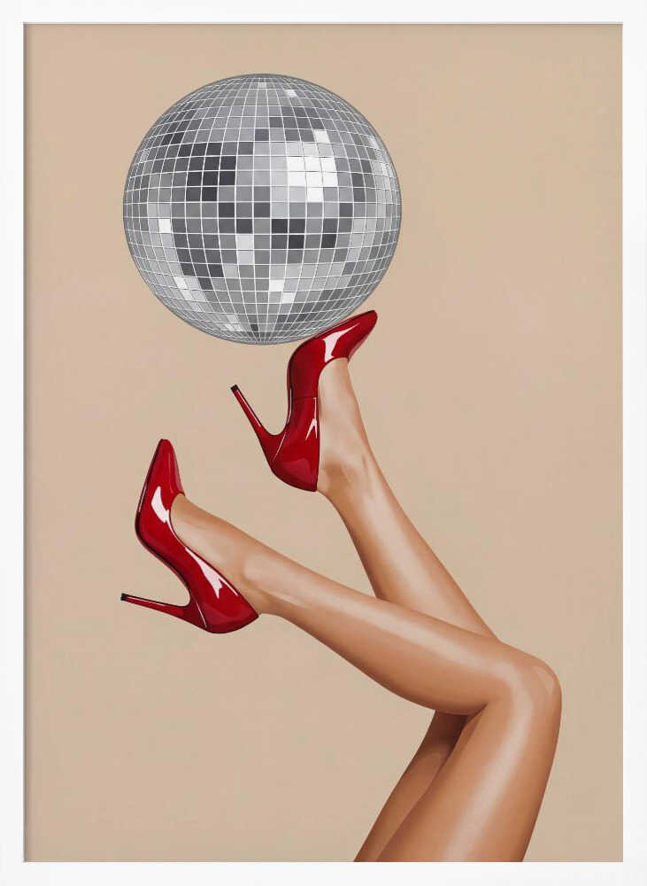 Stiletto Heels and Disco Ball Poster
