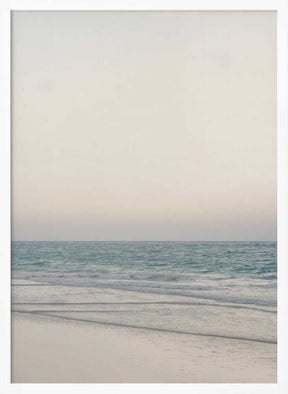 Warm Serene Beach Landscape Clear Sky Poster