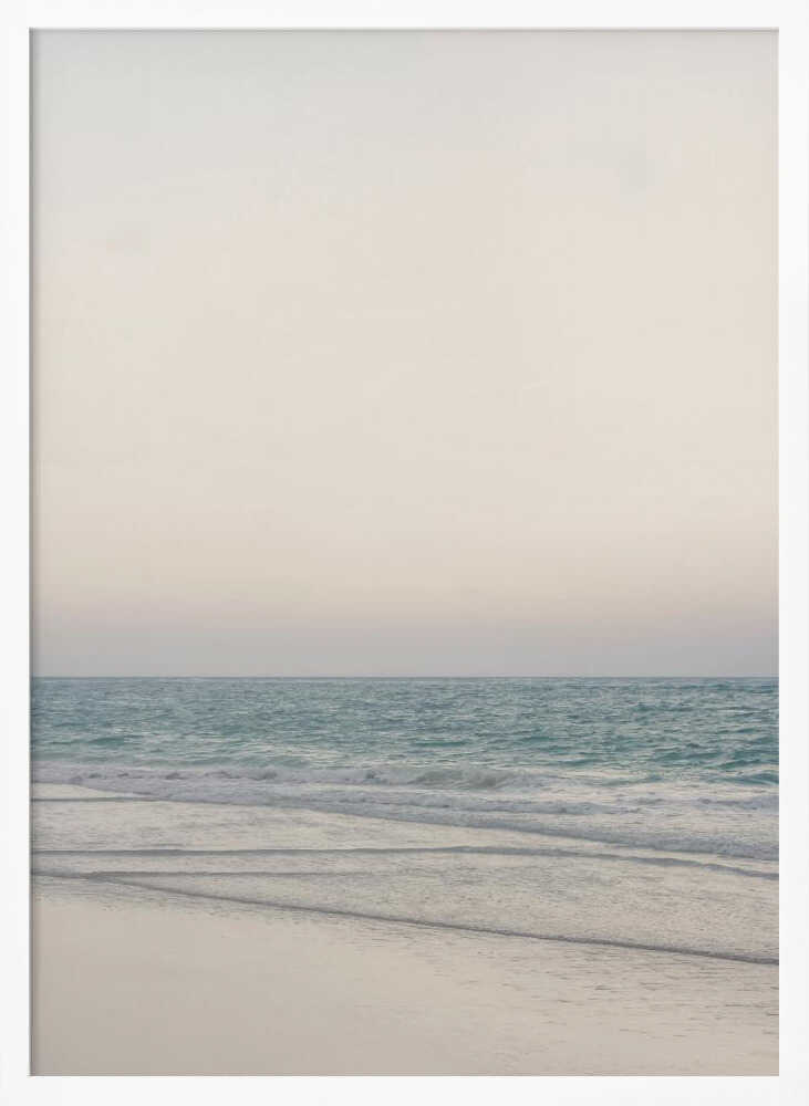 Warm Serene Beach Landscape Clear Sky Poster