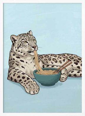 Noodle Snow Leopard Poster
