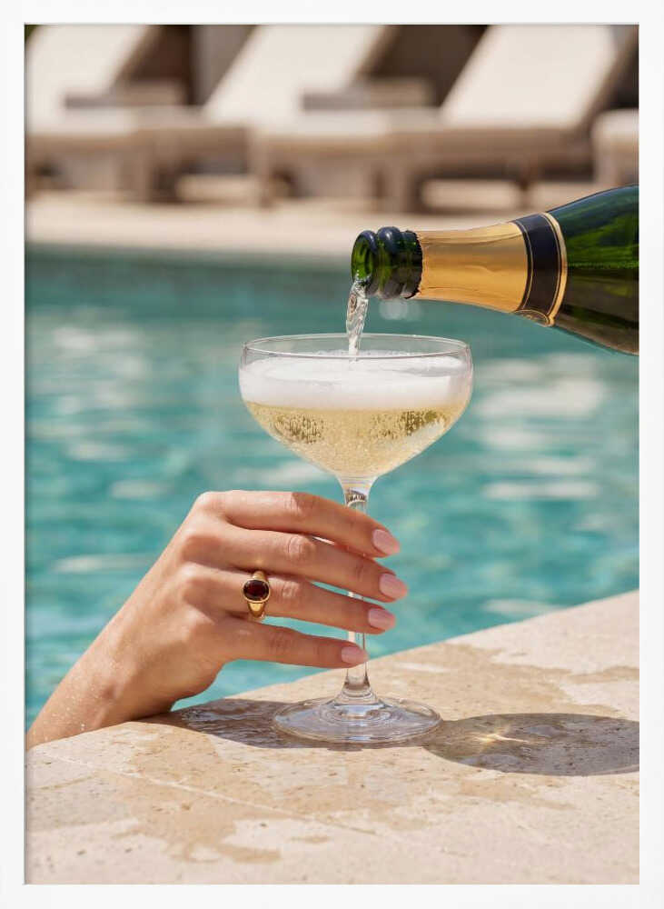 Luxury Poolside Champagne Poster