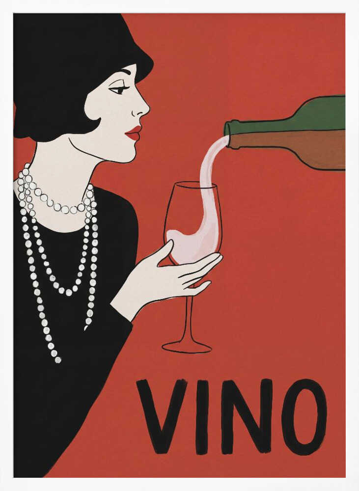 Elegant Flapper Wine Pour Poster