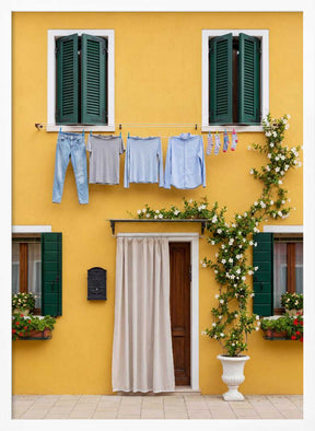 Yellow House Laundry Day Poster
