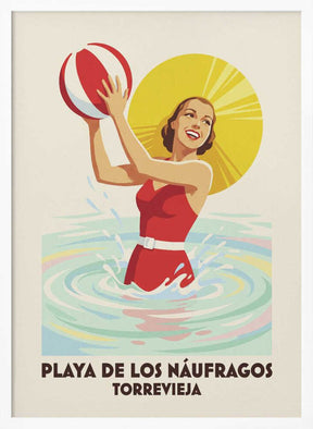 Retro Beach Ball Fun Poster