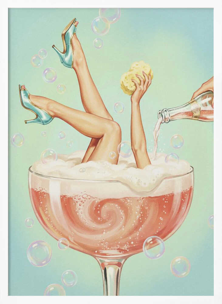 Champagne Bubble Bath Poster