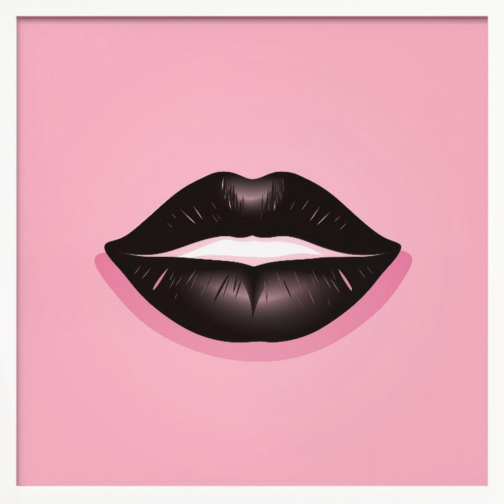 Lips In Black and Pink Poster