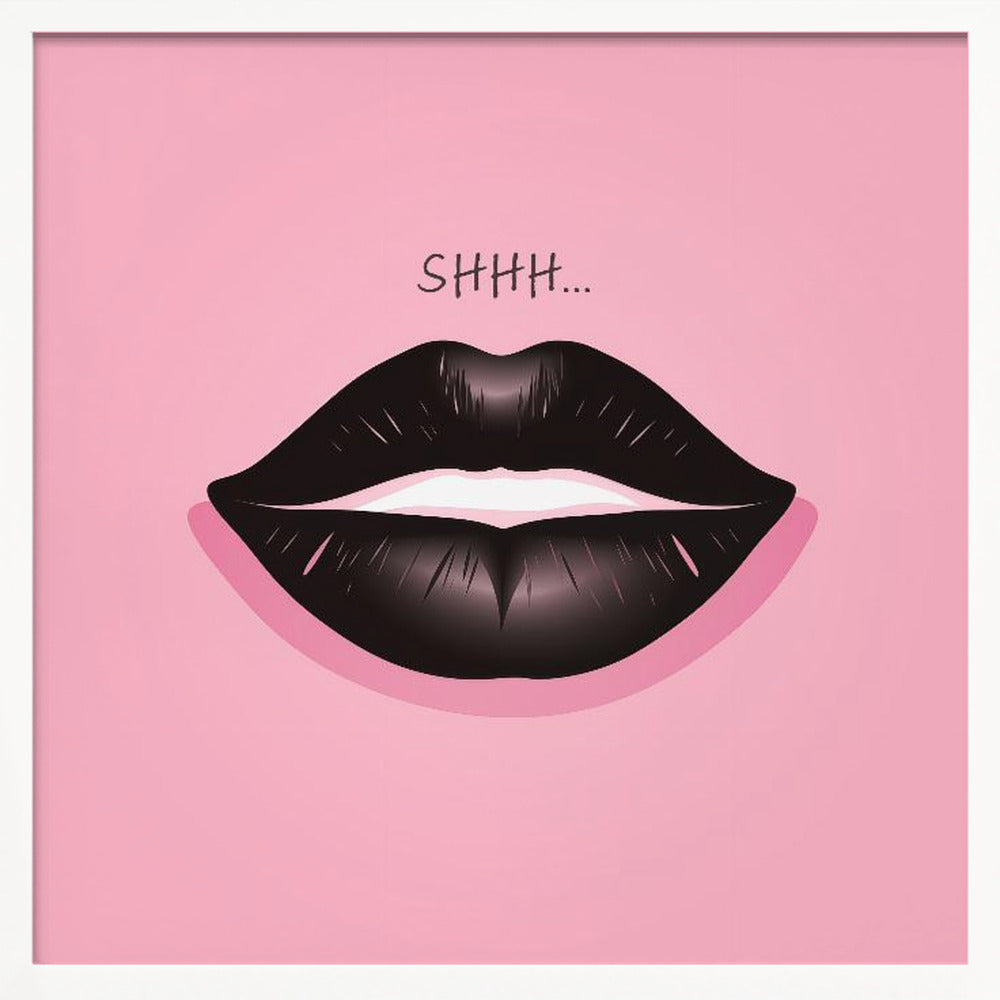 Lips In Black and Pink Poster