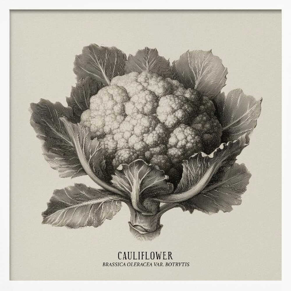 Vintage Vegetables - Cauliflower Poster