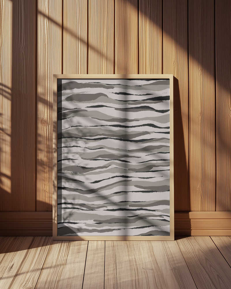 Monochrome Waves Poster