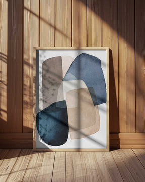 Blue Brown Blocks Poster