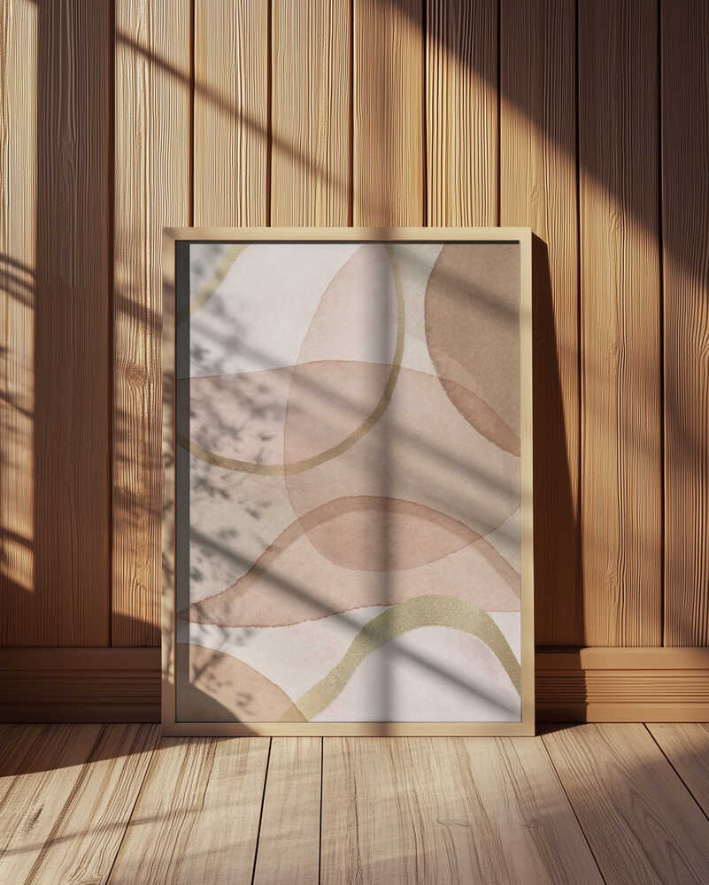 Blush and Brown Abstract Poster