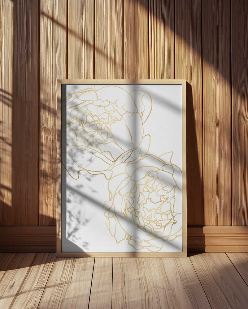 Sally's peonies in gold Poster