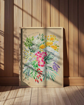 Medicinal herbs in vintage sepia Poster