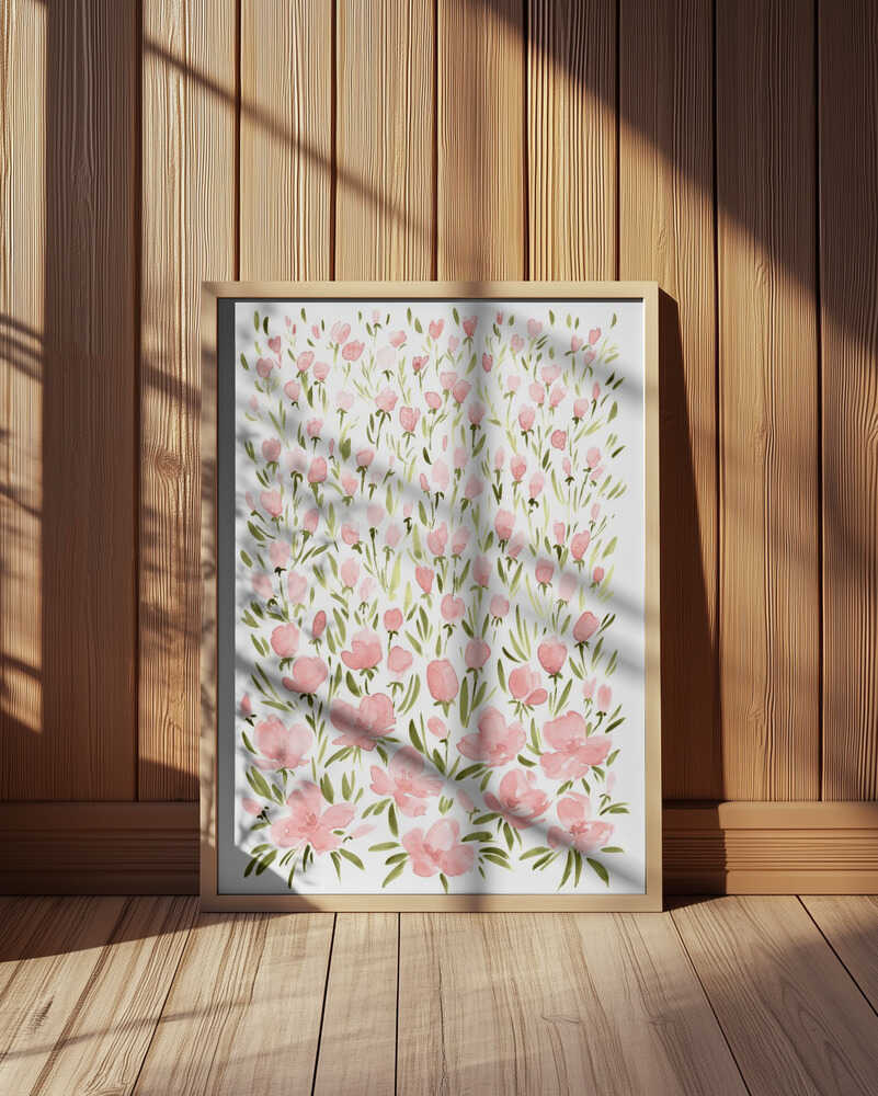 Field of pink flowers Poster
