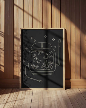 Astronaut and Fishes Poster