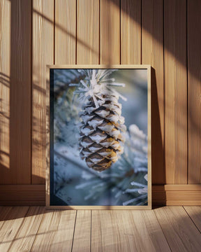 Frosty Pinecone Burst Poster