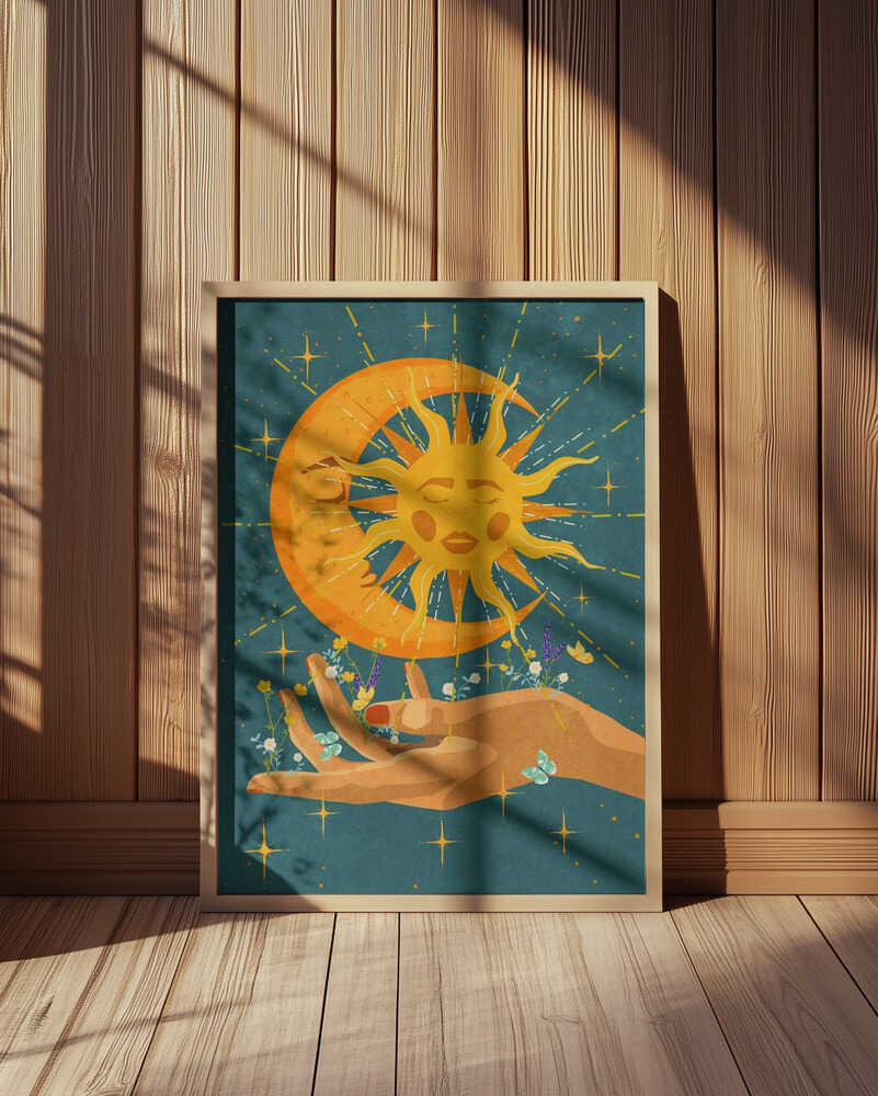 Sun and moon in my hand Poster