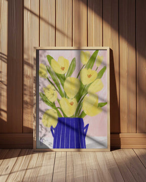 Yellow Tulips In a Vase Poster