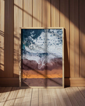 Beachscape With Waves Crashing Poster