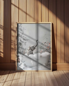 Elephant Bath Bliss Poster