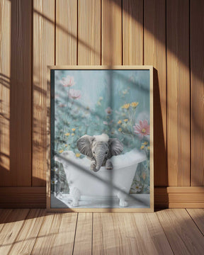 Blue Blossom Bath Poster
